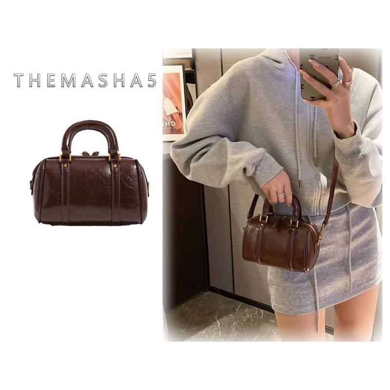 【THEMASHA5】小眾品牌精緻 圓筒形波士頓手提背包