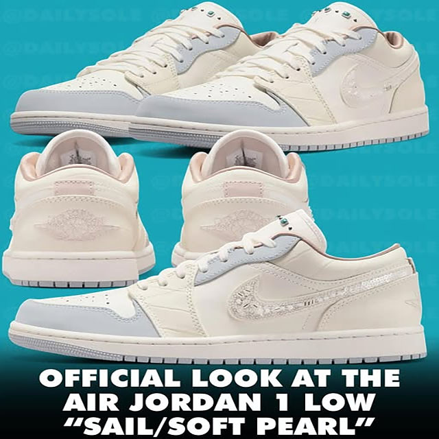 Air Jordan 1 Low Sail Soft Pearl Grey