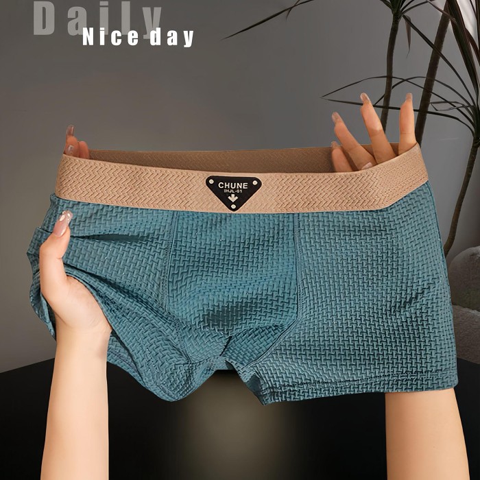 🎁Men's ice silk waffle boxer briefs❄️Breathable design and Elastic waistband💨