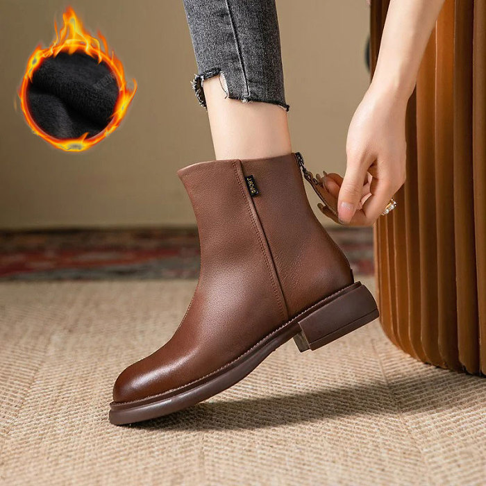 👢累計販売数55,000足突破✨最強美脚ショートブーツ！真皮英倫風馬丁靴