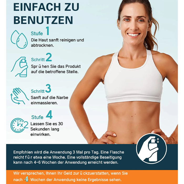 Advanced Scar SprayForAll Types of scars -For example Acne Scars, Surgical scars and StretchMarks