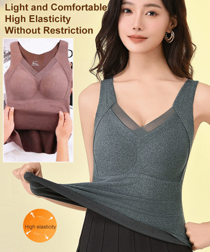 Graphene Self-Heating Warm Lace Vest with Built-in Bra