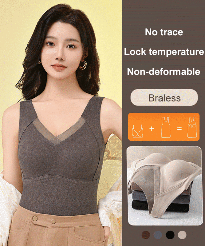 Graphene Self-Heating Warm Lace Vest with Built-in Bra