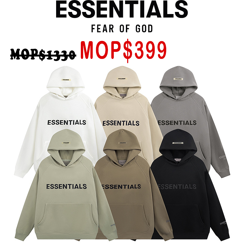 Fear of God Essentials ユニセックス スタイル 前面と背面に施された新しいフロック加工のロゴデザインは非常に質感があります。