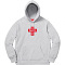 Supreme Cross Box Logo Hooded Sweatshirt（grey）