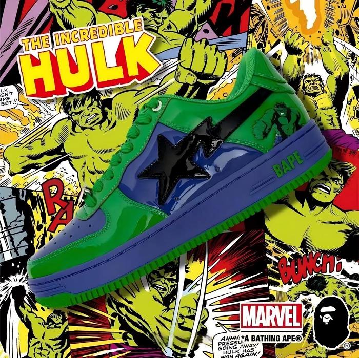 BAPE STA x MARVEL Collaboration Series Low Sneakers