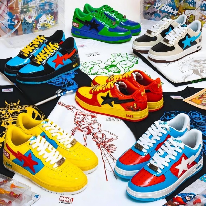 BAPE STA x MARVEL Collaboration Series Low Sneakers