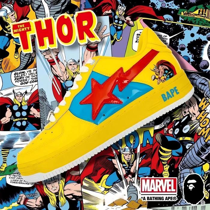 BAPE STA x MARVEL Collaboration Series Low Sneakers