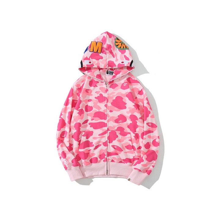 【日本正規】BAPE シャークカモフラージュ ジップアップパーカー ユニセックス 冬物特価品（期間限定）