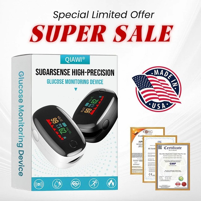 【OFFICIAL STORE】💟QIAWI® Non-Invasive SugarSense High-Precision Glucose Monitoring Device（99.9% Accuracy）