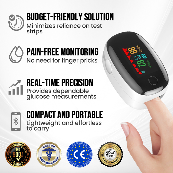 【OFFICIAL STORE】💟QIAWI® Non-Invasive SugarSense High-Precision Glucose Monitoring Device（99.9% Accuracy）