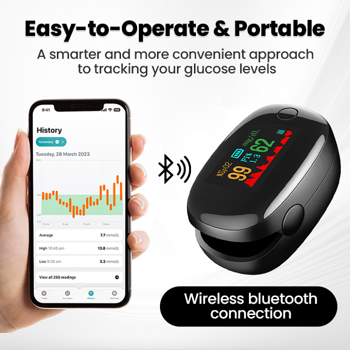 【OFFICIAL STORE】💟QIAWI® Non-Invasive SugarSense High-Precision Glucose Monitoring Device（99.9% Accuracy）