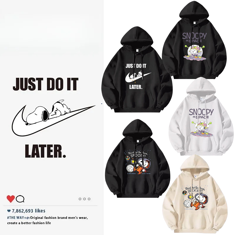 NASA XIXI x Snoopy  2025秋冬新款 情侶男女連帽衛衣