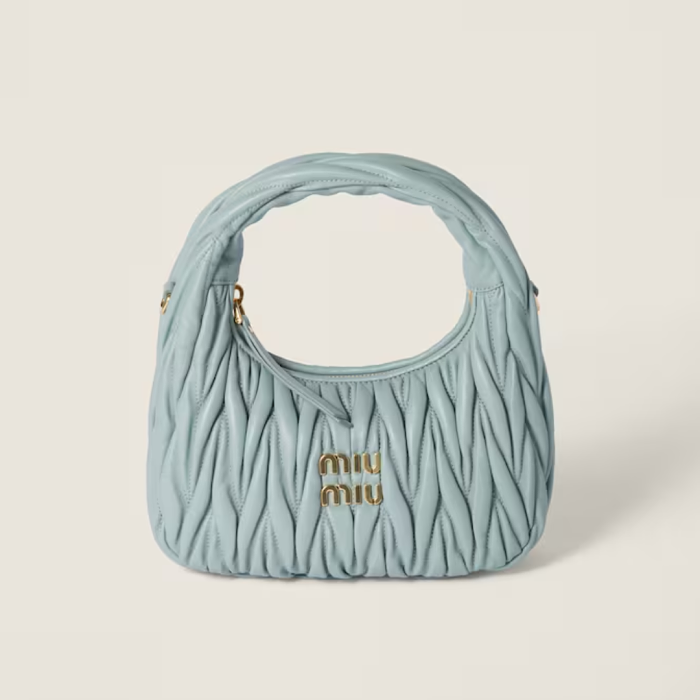 MIU MIU Wander matelassé nappa leather hobo bag