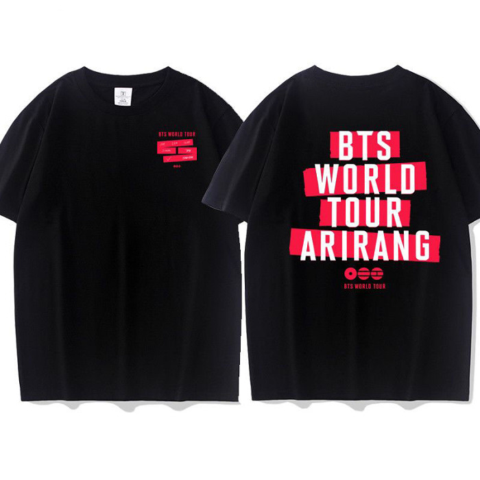 BTS 完整團體回歸 同步宣傳新專輯《Arirang》3 月 20 日發行  WORLD TOUR 防彈少年團2026演唱會週邊同款短袖t卹應援服