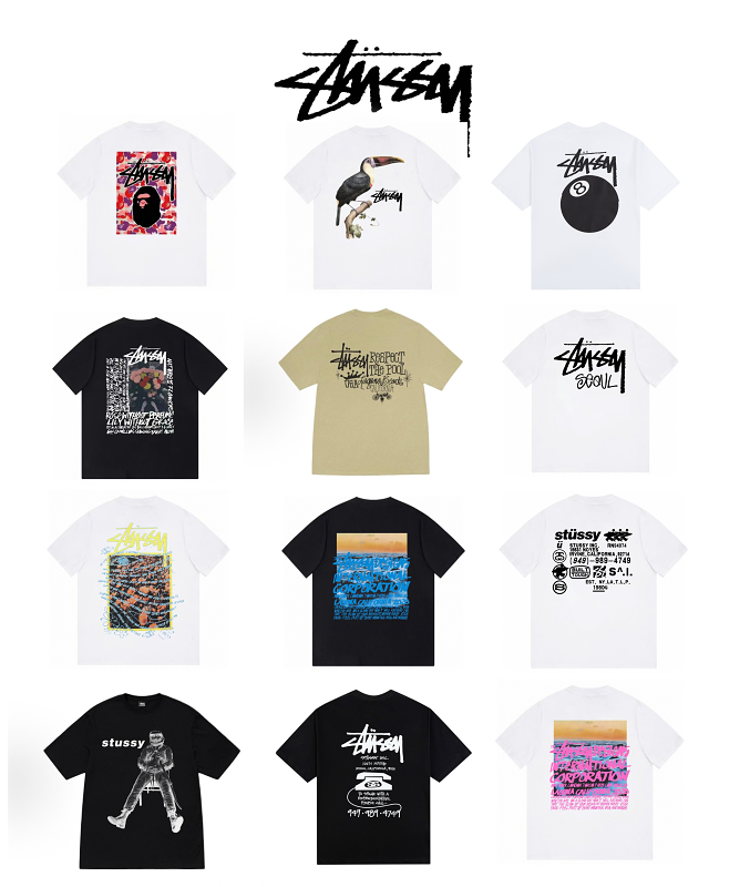 潮牌stüssy tee 男女同款時尚短袖T恤