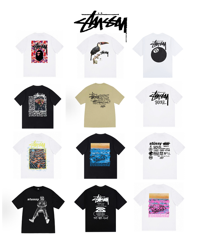 潮牌stüssy tee 男女同款時尚短袖T恤