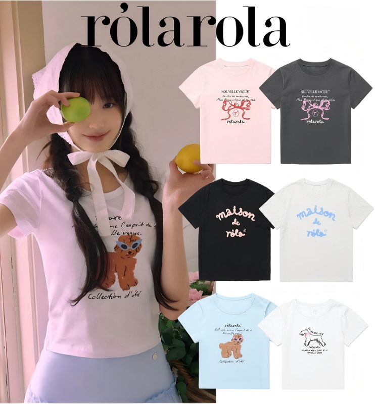 【张员瑛同款】韓國潮牌Rolarola 2026新款短袖 休闲百搭修身女T恤