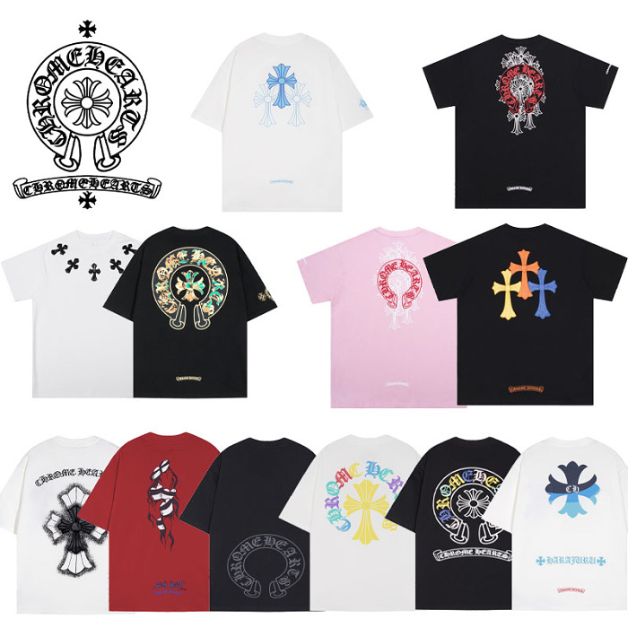 【特別オファー】Chrome Hearts 夏物 ゆったりフィット ユニセックス 半袖Tシャツ
