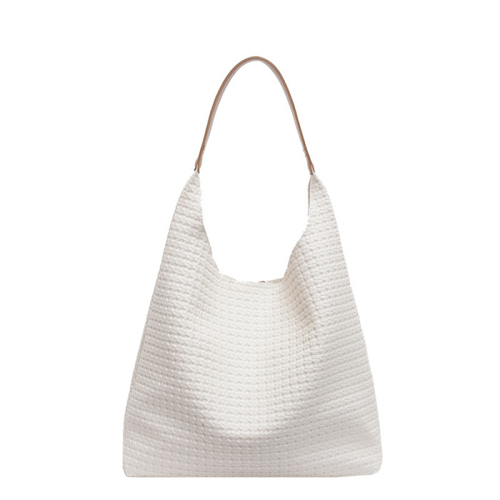 Commuting single-shoulder bag, woven tote bucket bag
