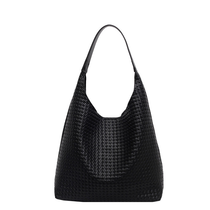 Commuting single-shoulder bag, woven tote bucket bag