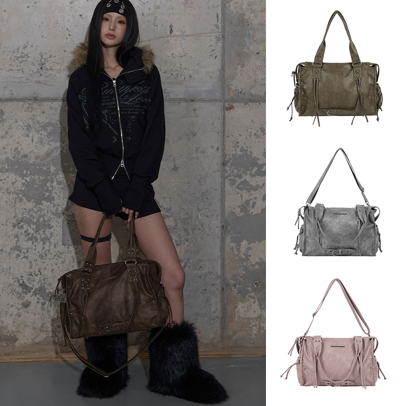 韓國設計師品牌FANCY CLUB 25｜BELTED WASHING LEATHER BAG