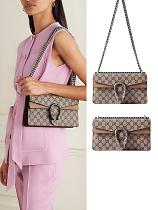 Gucci Dionysus small embellished printed coated-canvas and suede shoulder bag