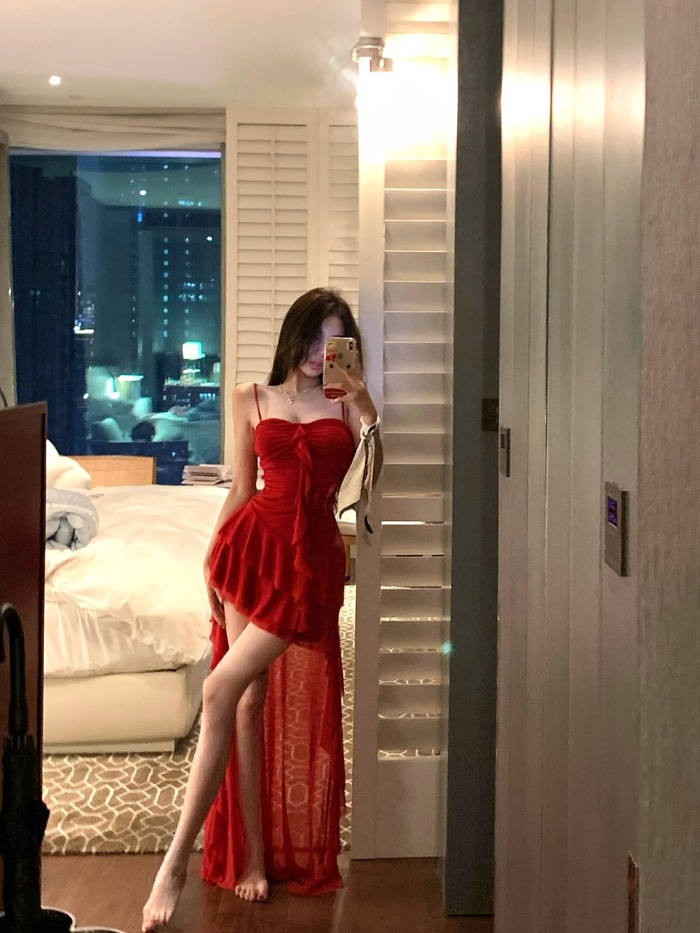 Copy Minimal Chic Red Long Dress