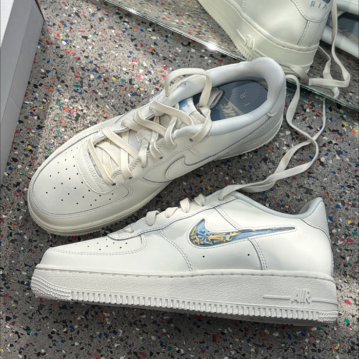 Nike Air Force 1 透明Swoosh 流沙 低筒休閒鞋