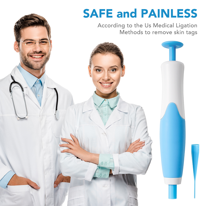 Wart removal agent, dark spot removal tool, micro skin tag removal tool, 2-in-1 with replaceable head, unisex.