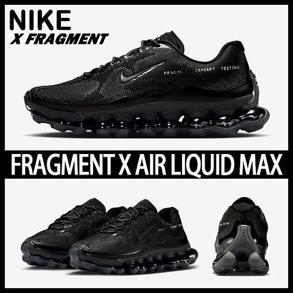 新鞋系列‼️FRAGMENT x NIKE LIQUID MAX 'Black' 黑魂藤原浩全氣墊閃電慢跑鞋.🔥現貨在庫🔥落單秒發