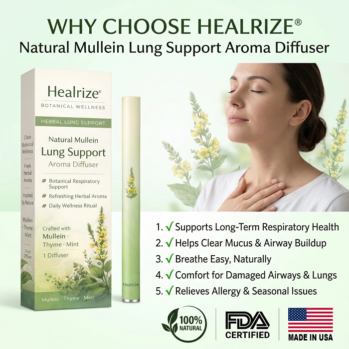 Natural Mullein Lung Support Aroma Diffuser – Deep Lung Cleanse Support