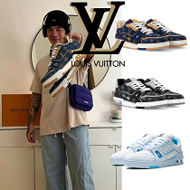 Louis Vuitton LV Trainer Sneaker Series Denim Leather