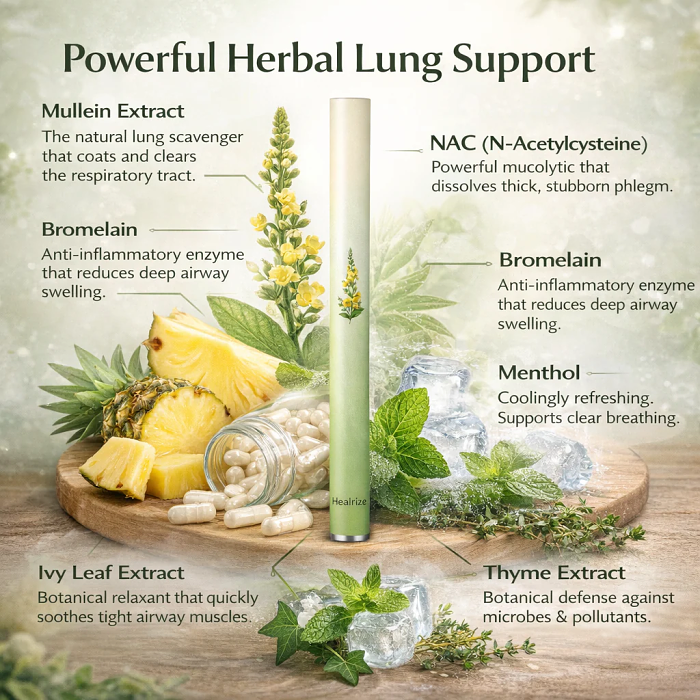Natural Mullein Lung Support Aroma Diffuser – Deep Lung Cleanse Support