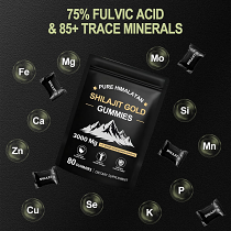 Shilajit Gummies for Men & Women - Shilajit Gold Gummies Rich In Ashwagandha, Gokshura with 85+ Minerals, Authentic Flavor,Organic, Zero Sugar & Vegan, 100% Natura