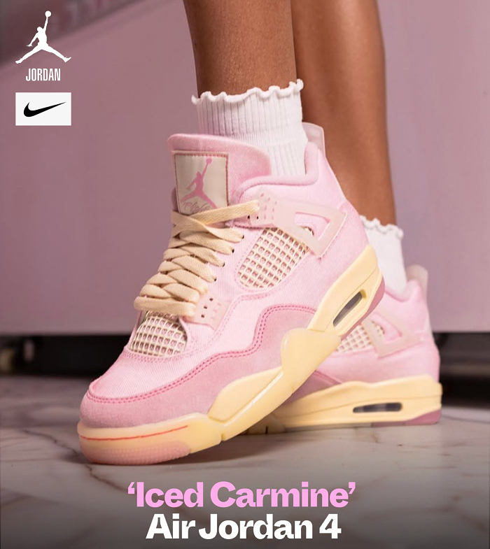 Air Jordan 4 Retro  Pearl Pink and Iced Carmine