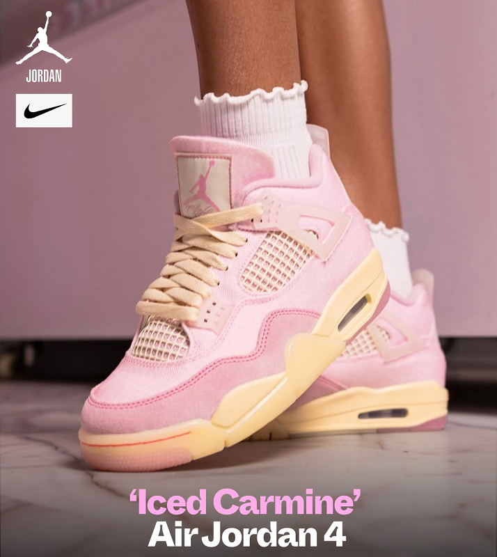 Air Jordan 4 Retro  Pearl Pink and Iced Carmine