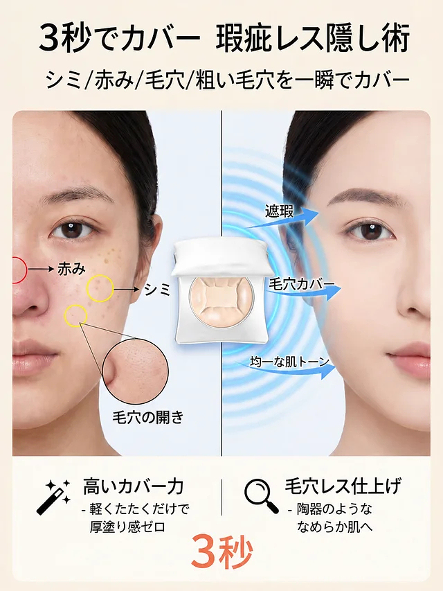 【ピローパウダー】なめらかで美しい肌を手に入れ、メイクを一日中キープ！