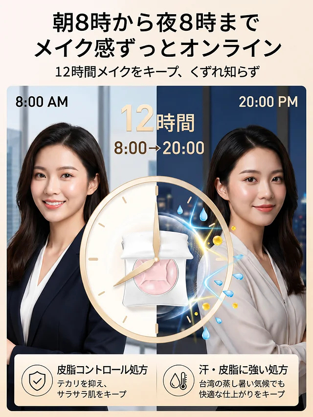 【ピローパウダー】なめらかで美しい肌を手に入れ、メイクを一日中キープ！