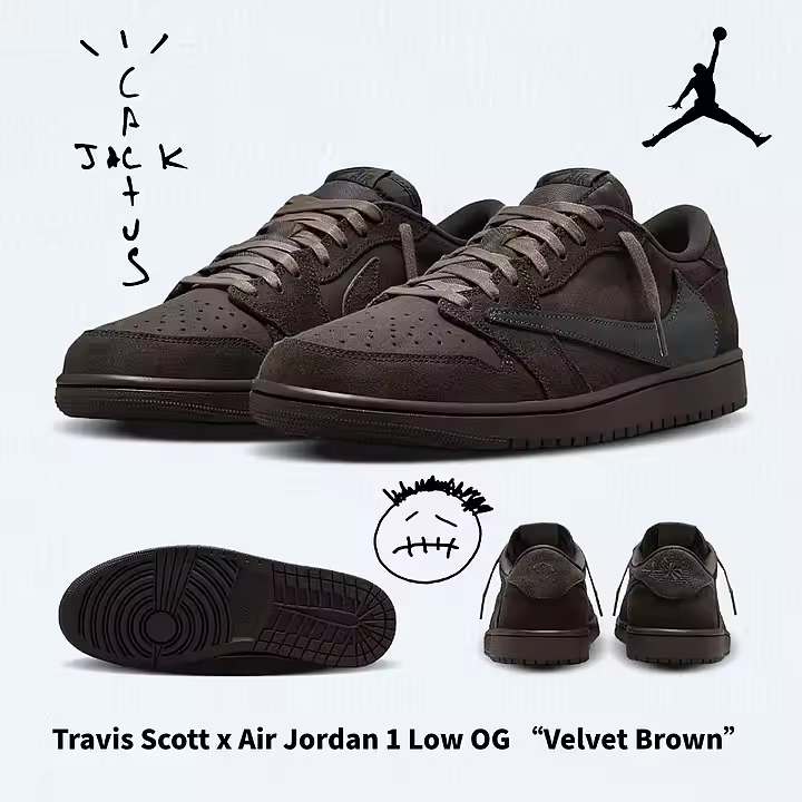 Travis Scott x Air Jordan 1 Low OG “Velvet Brown”