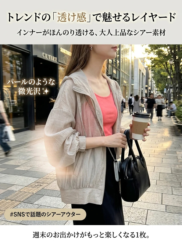 携帯型軽量UVカットパーカー