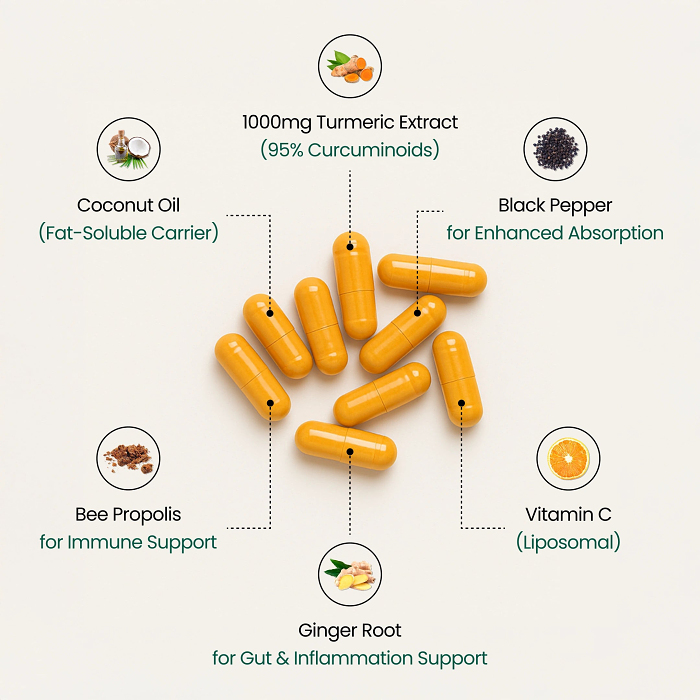 Turmeric Curcumin 95% Complex | 120 Vegetarian Capsules