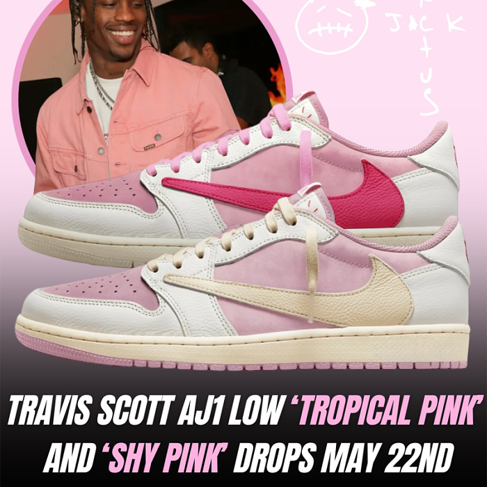 Travis Scott x Nike Air Jordan 1 Low OG Shy Pink & Tropical Pink
