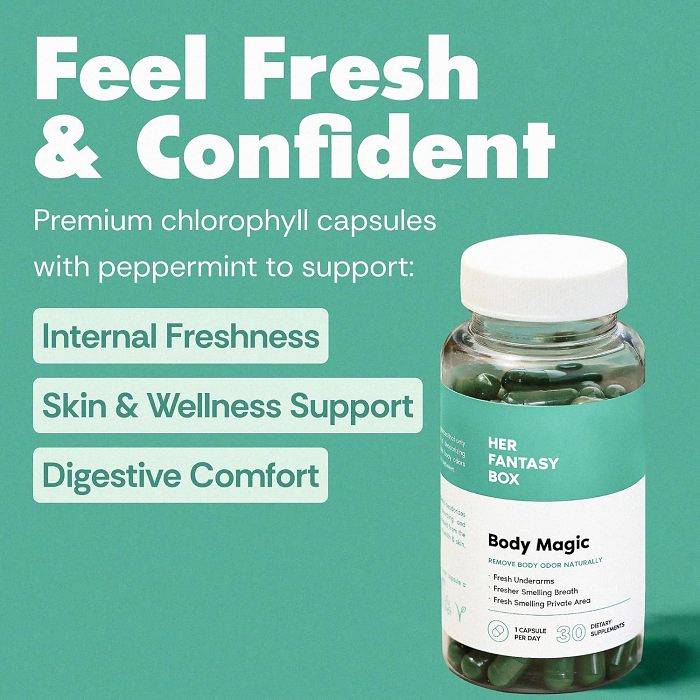 Body Magic Chlorophyll Pill - For Body Odor, Detox & Skin