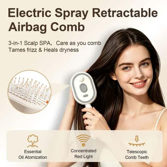 🔥Electric Spray Air Cushion Massage Comb（Order now and receive free hair oil!）