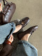 Rosalind brown leather ballet flats