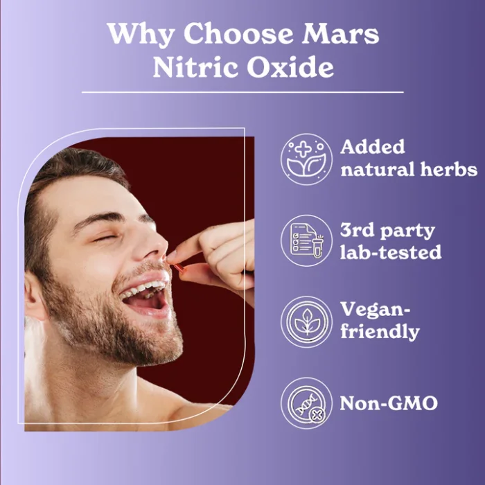 Mars Nitric Oxide Capsules with L-Arginine, L-Citrulline & Adaptogens – Circulation, Endurance & Recovery Support