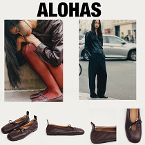 Rosalind brown leather ballet flats