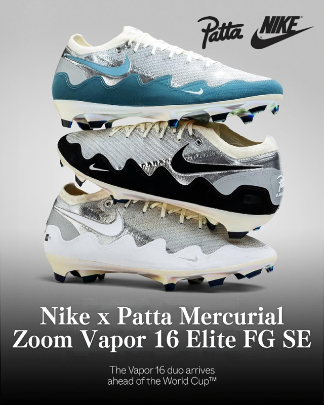 🔥2026年世界盃に向けて特別製作★Nike x Patta Mercurial Zoom Vapor 16 Elite FG SE★限定100足、半額、在庫限り！