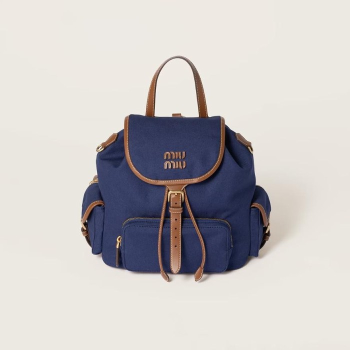 Miu Miu Canvas × Leather Backpack